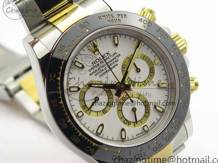0126 Daytona SS YG Ceramic Bezel JH Best Edition White Dial On SS YG Bracelet A Resilient 3530